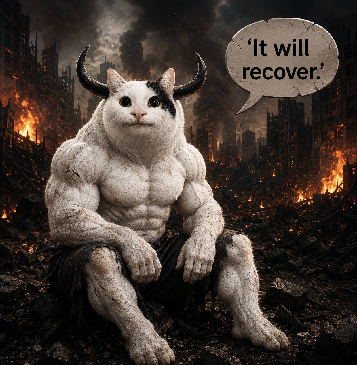 &lsquo;It will recover.&rsquo; &mdash; sitting in the ruins