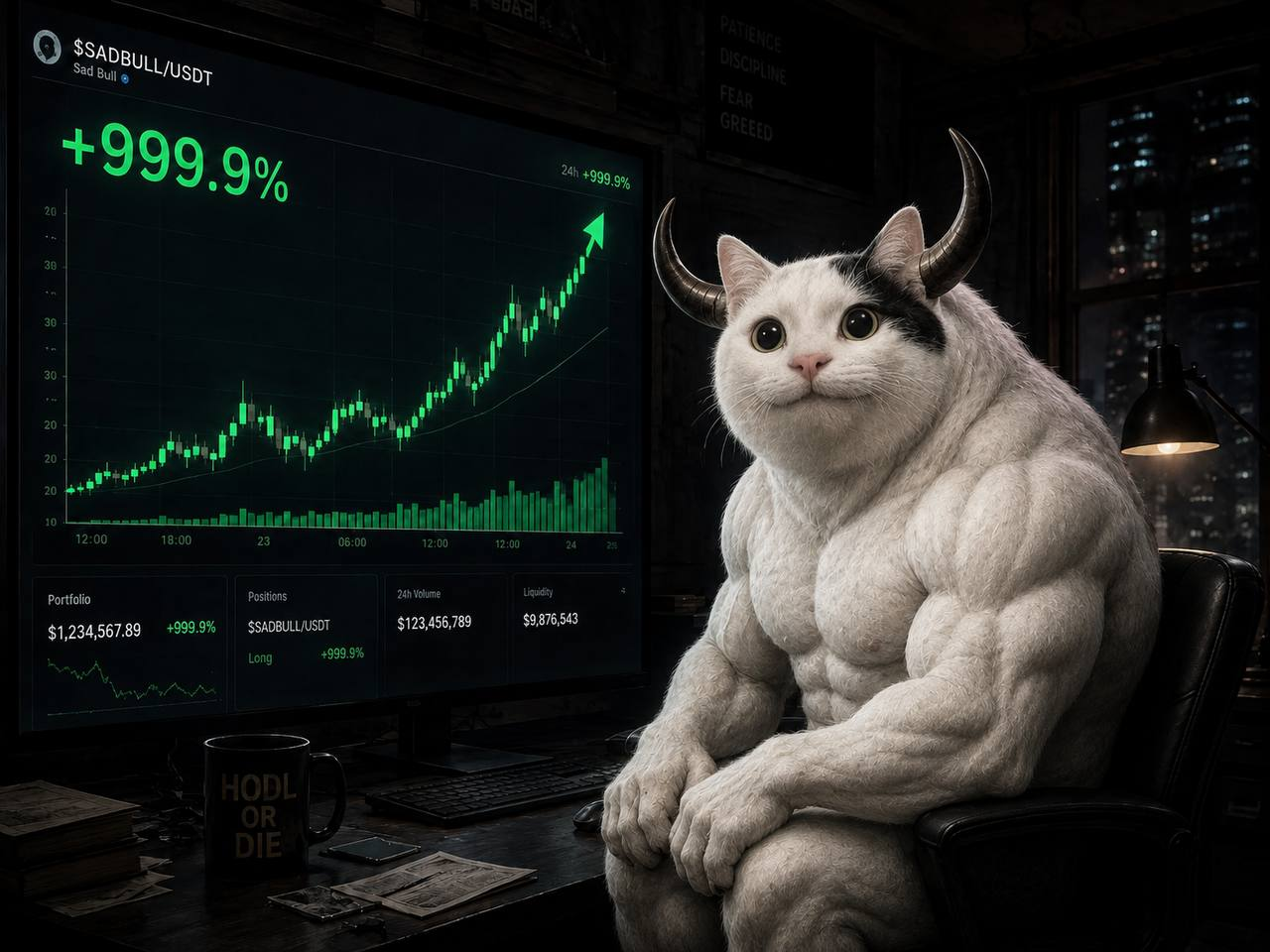 $SADBULL/USDT +999.9% &mdash; HODL or die